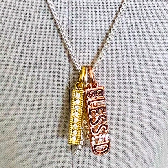 Vintage Arrow Bracelet & Blessed Rhinestone Necklace - Picture 12 of 13